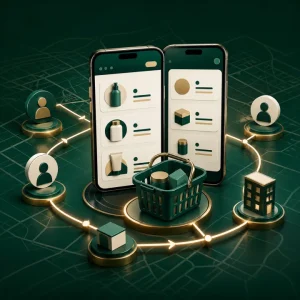 نمای مفهومی اپلیکیشن سفارش‌گیری زمرد